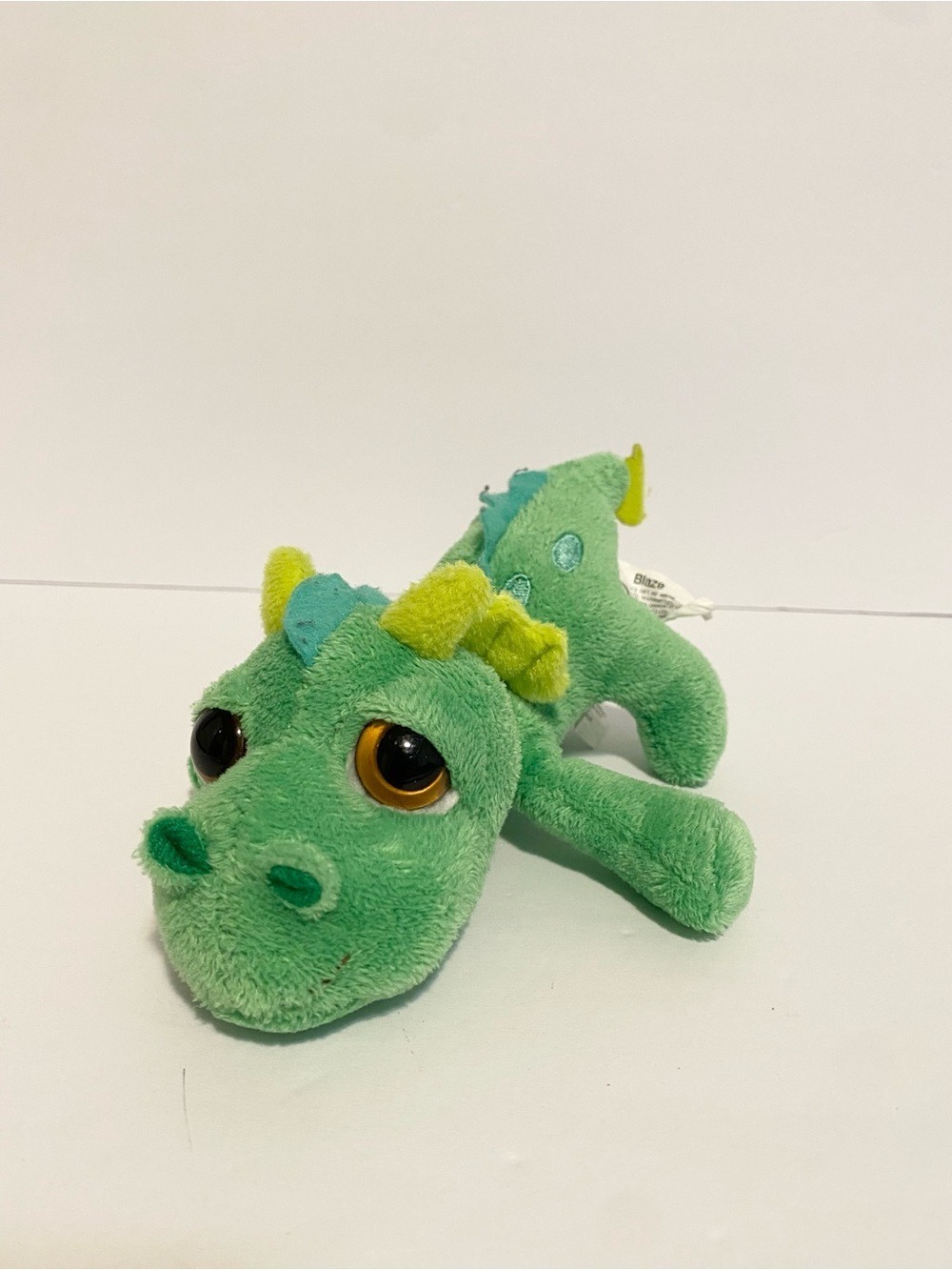 Russ Lil Peepers Blaze Dragon Plush Green Mini Stuffed Animal 5” Toy Big Eyes